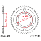 Звезда задняя (ведомая),(сталь) JT 1133.53