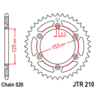 Звезда задняя (ведомая),(сталь) JT 210.48SC