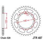Звезда задняя (ведомая),(сталь) JT 487.46