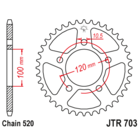 Звезда задняя (ведомая),(сталь) JT 703.40
