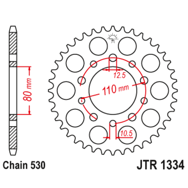 Звезда задняя (ведомая),(сталь) JT 1334.44