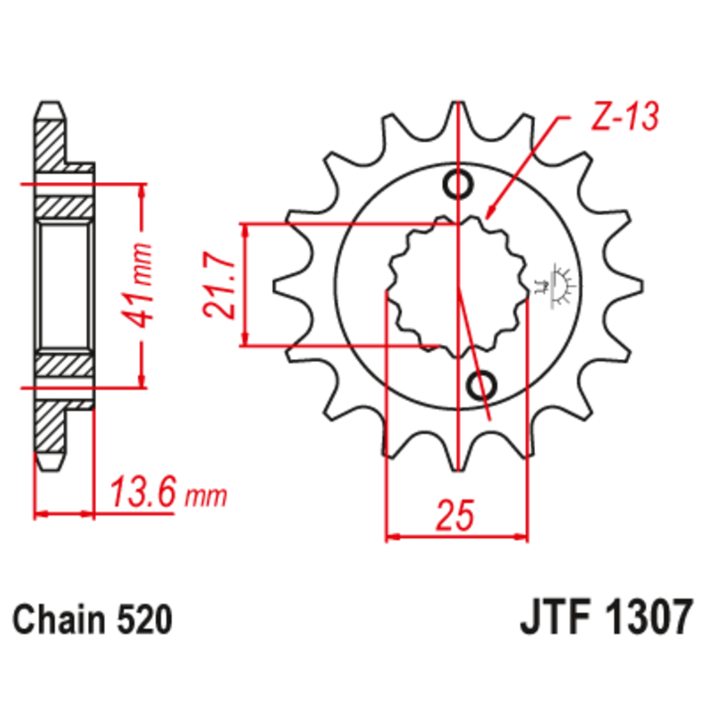 JT Звезда ведущая , с демпфером, JT 1307.15RB