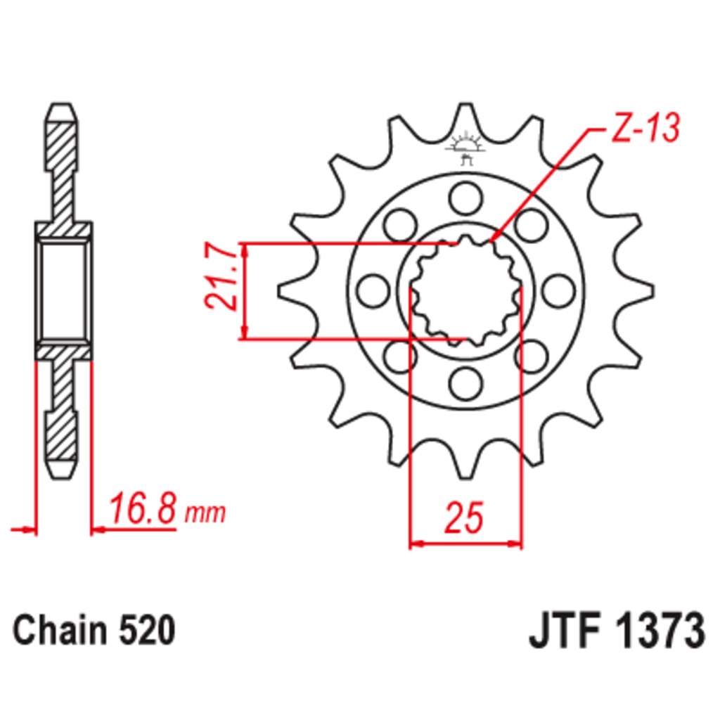 JT Звезда ведущая , с демпфером, JT 1373.16RB