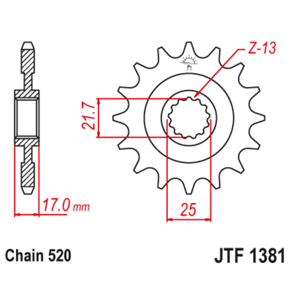 JT Звезда ведущая , с демпфером, JT 1381.15RB