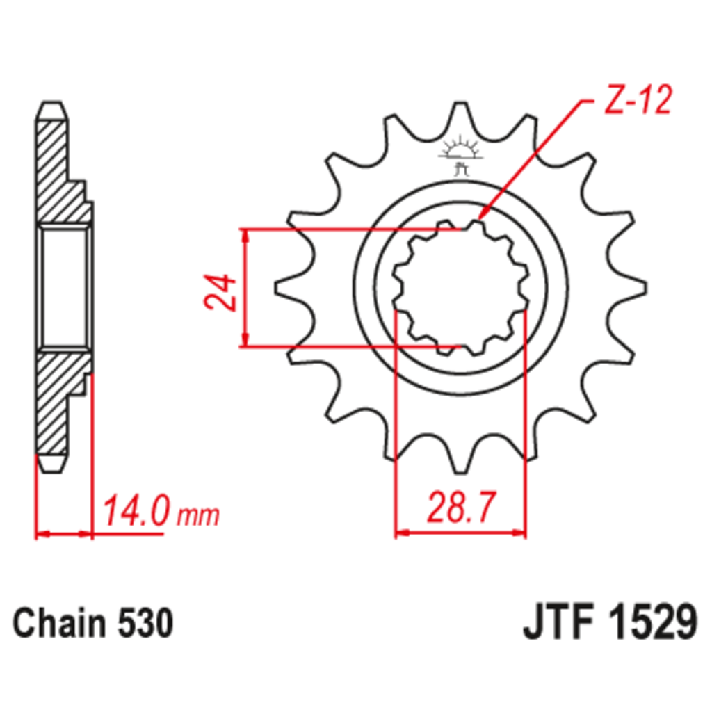 JT Звезда ведущая , с демпфером, JT 1529.17RB