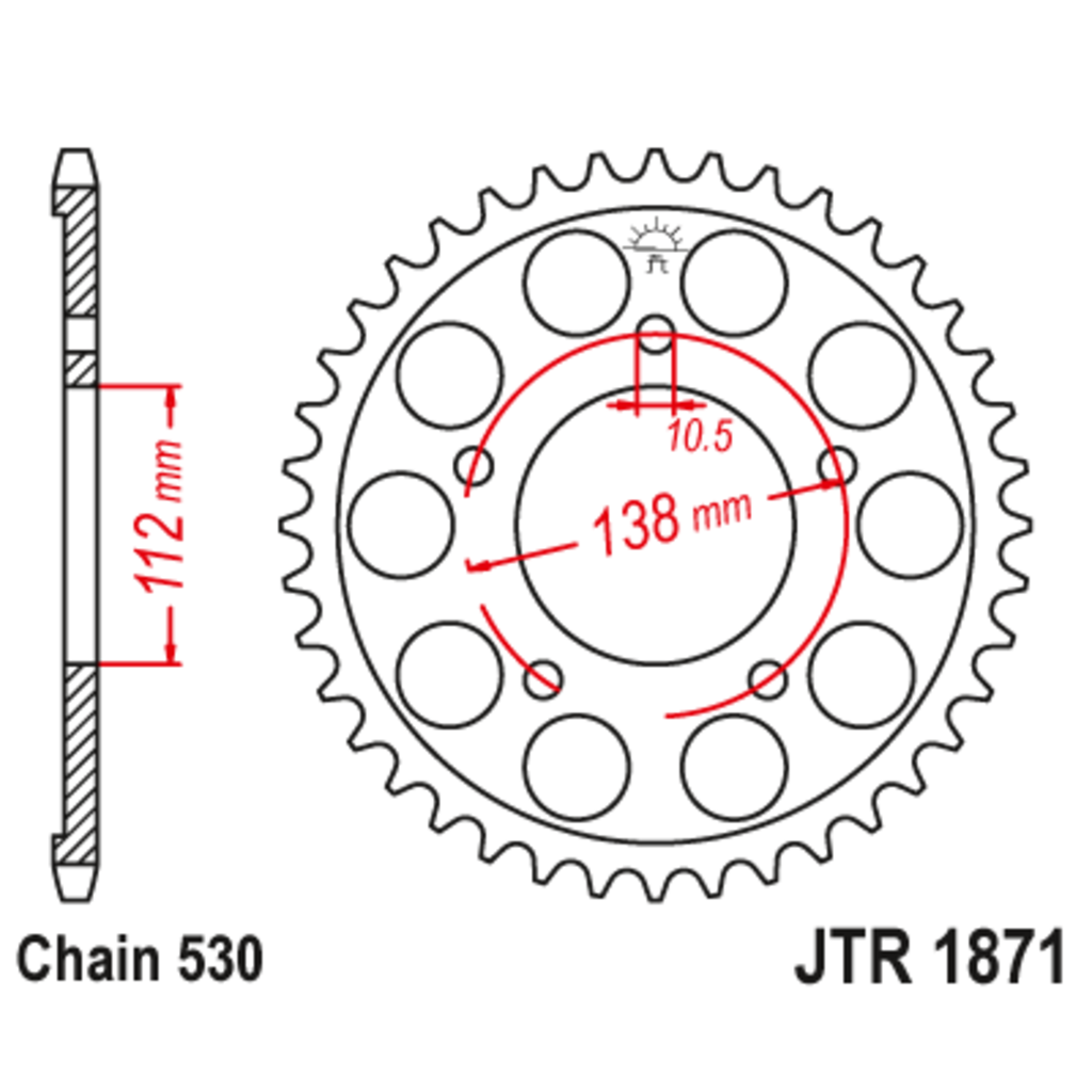 JT Звезда задняя (ведомая),(сталь) JT 1871.48