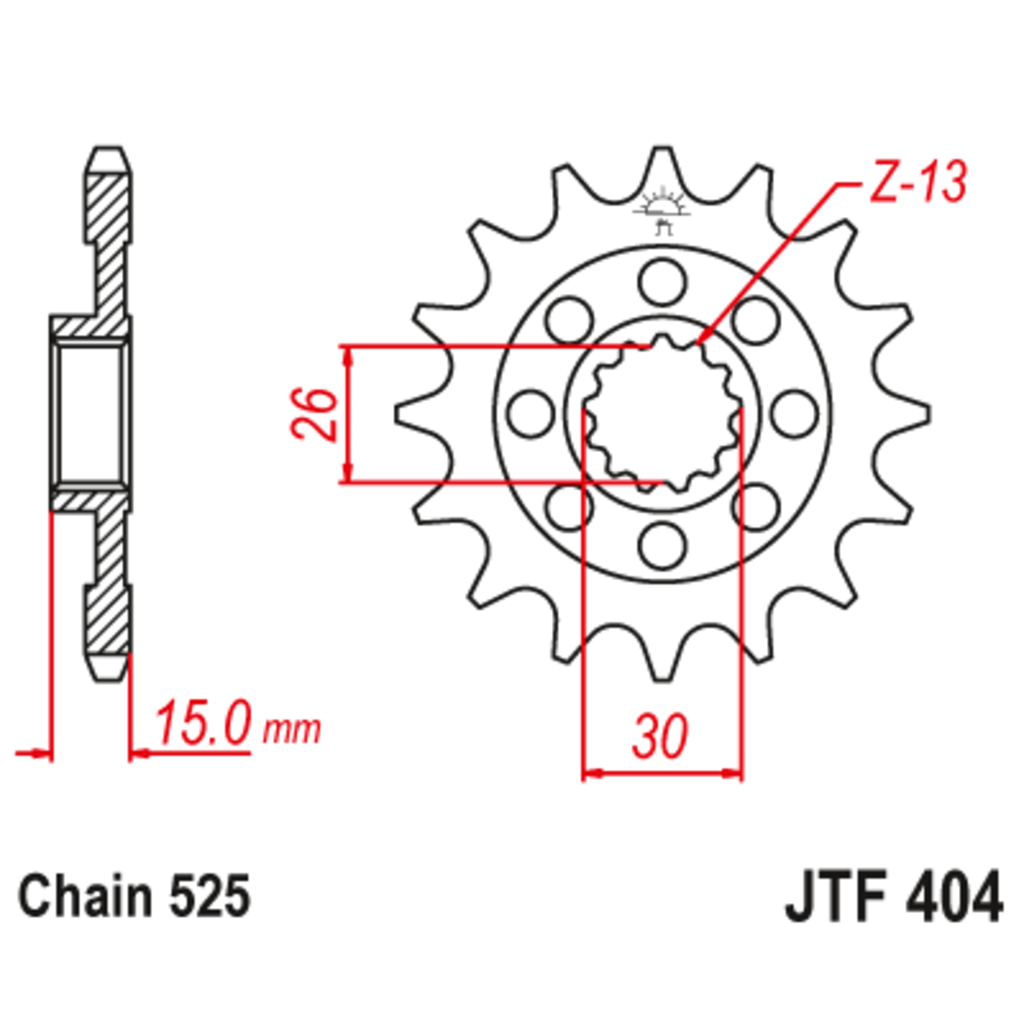 JT Звезда ведущая , с демпфером, JT 404.17RB