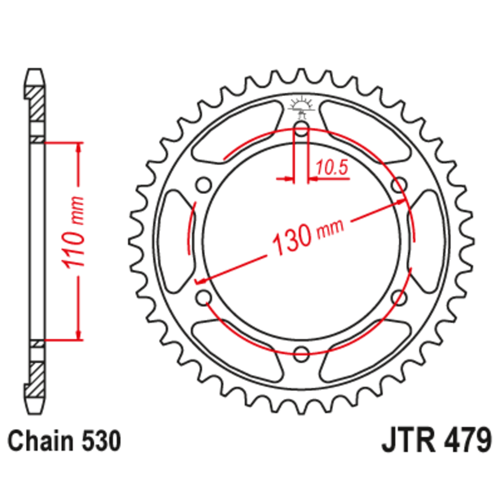 JT Звезда задняя (ведомая),(сталь) JT 479.38