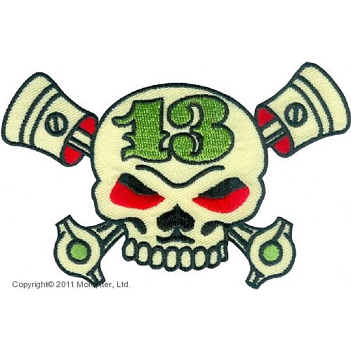 Нашивки Skull 13 with piston-Череп 13 с поршнями.
