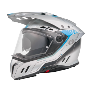 Мотошлем O'NEAL Sierra RS Echo Blue, глянец, XL, отсутствует козырек, трещина сзади на спойлере