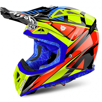 Шлем кроссовый Airoh Aviator 2.2 Double (красный/желтый, M)