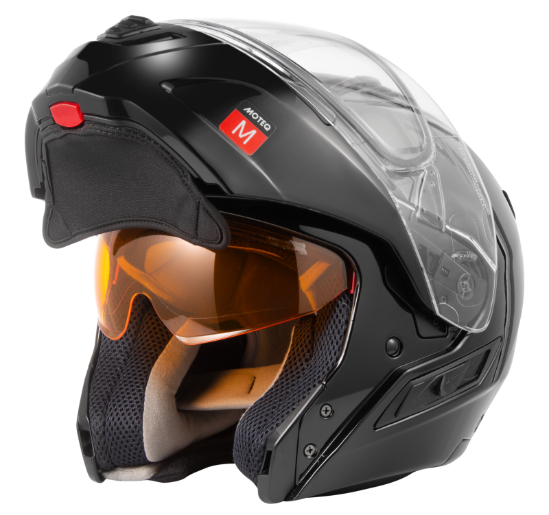 Снегоходный шлем с поднятым забралом