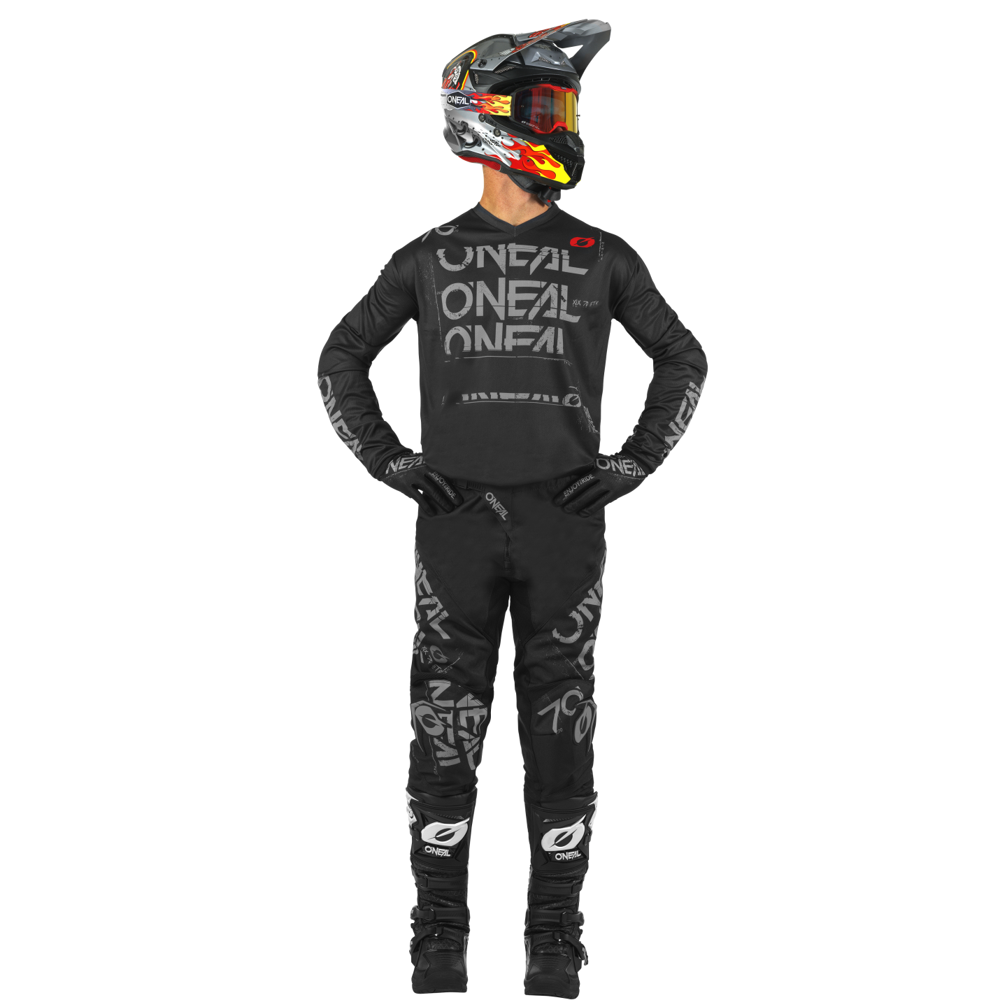 Джерси O'NEAL Element Static V.25, мужской(ие) (черный/серый, S)