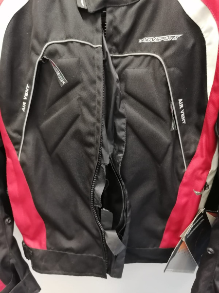 Куртка текстильная  AGVSPORT Speedway, мужской(ие),черный/красный, S. порвана ветрозащита