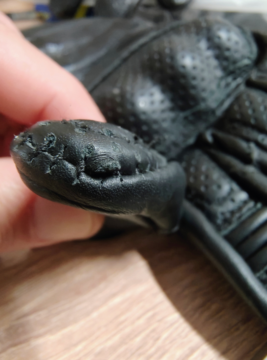 Перчатки мотоциклетные MOTEQ Ganter перфорация, черный, L, дефект шва. складки