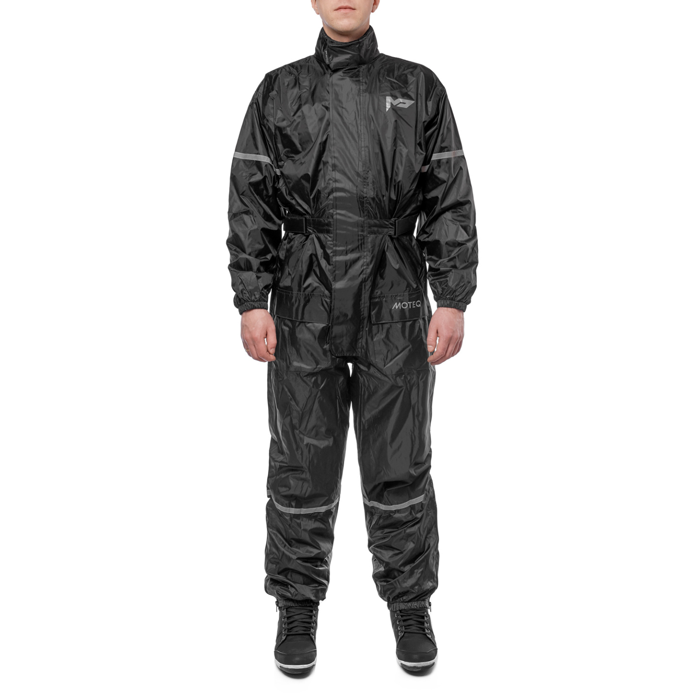 Дождевик слитный (комбинезон), MOTEQ BUBLLE DOG (Черный, XS)