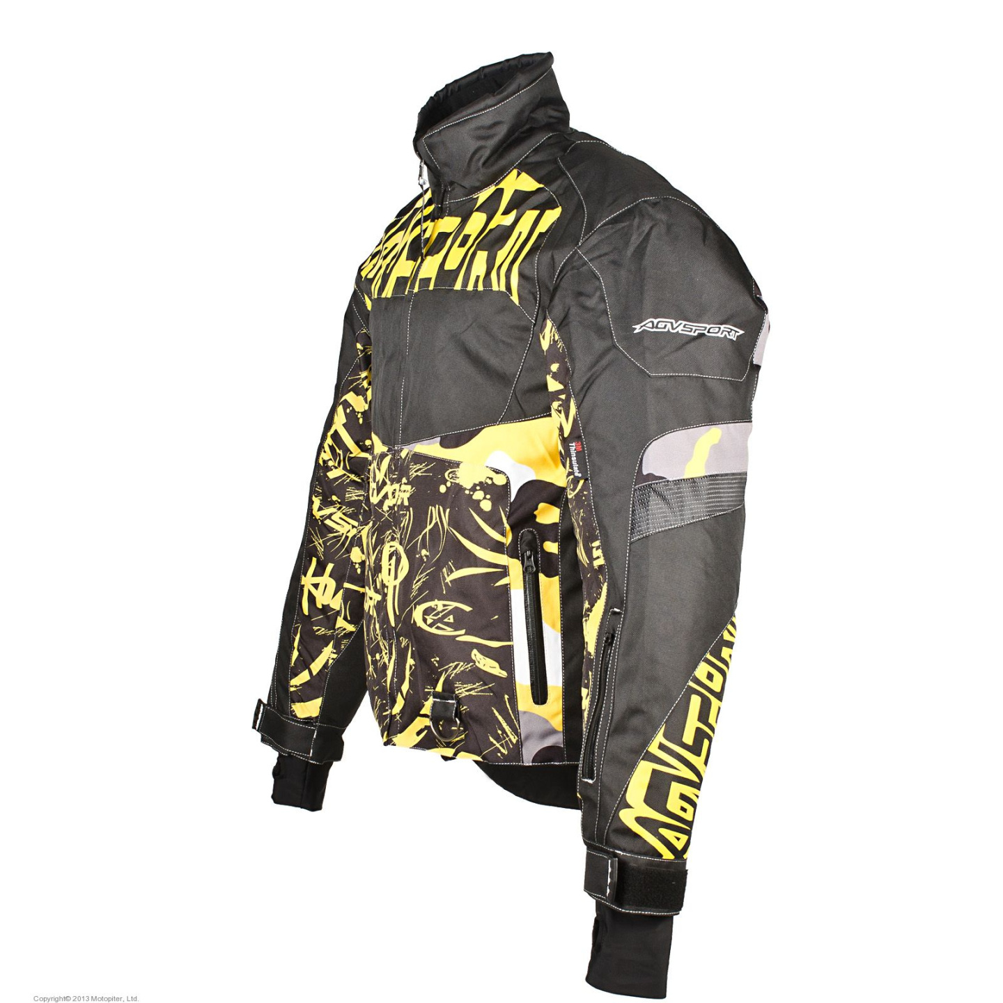 Куртка снегоходная AGVSPORT Taiga, мужской(ие) (черный/желтый, M)