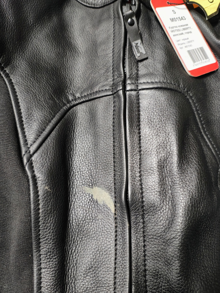Куртка кожаная  MOTEQ LIBERTY, черный S, новая (потертость)