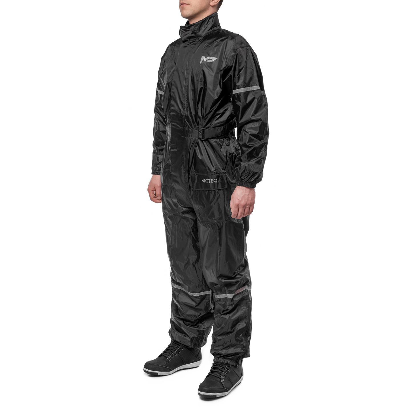 Дождевик слитный (комбинезон), MOTEQ BUBLLE DOG (Черный, XS)