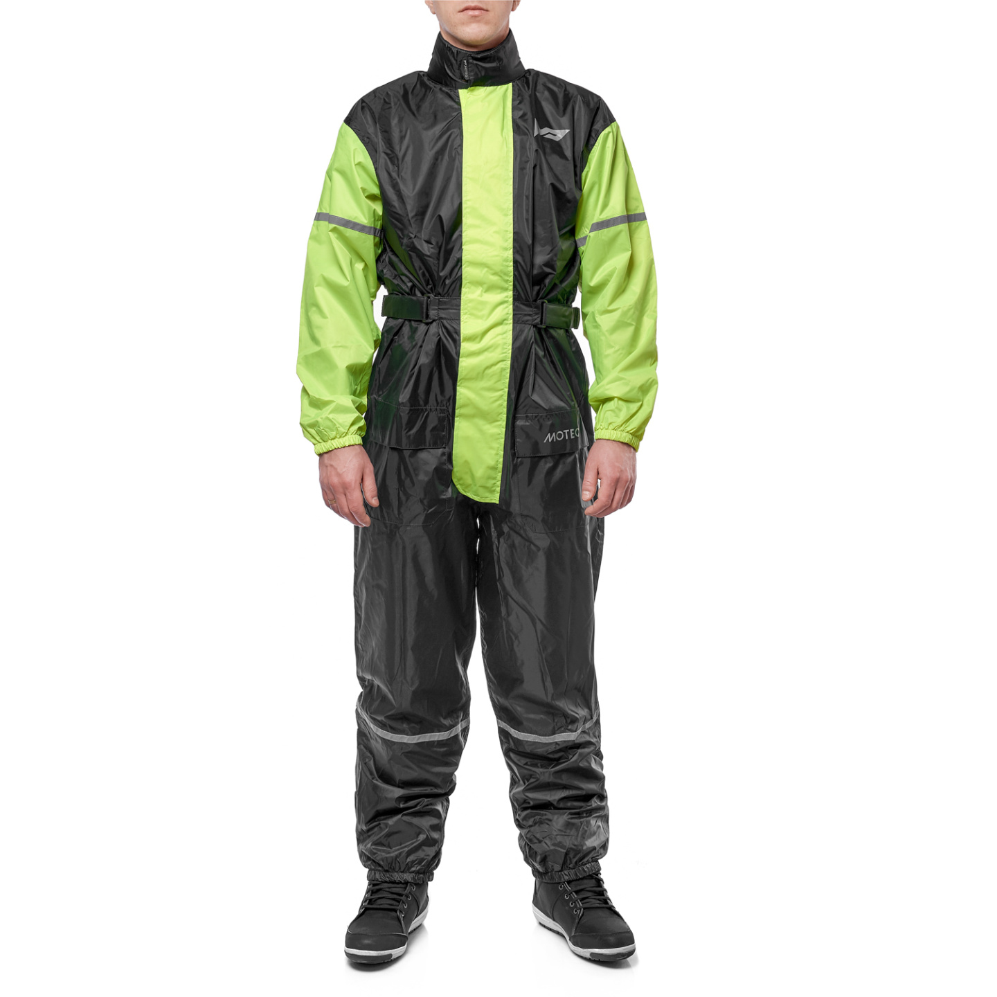 Дождевик слитный (комбинезон), MOTEQ BUBLLE DOG (черный/желтый, XS)