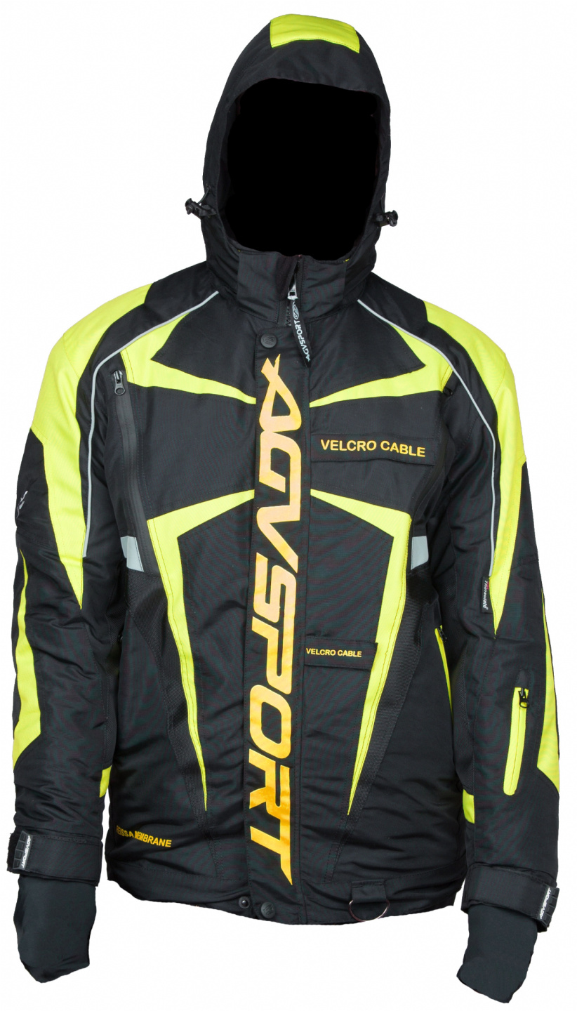 Куртка снегоходная AGVSPORT Arctic II, мужской(ие) (черный/желтый, L)