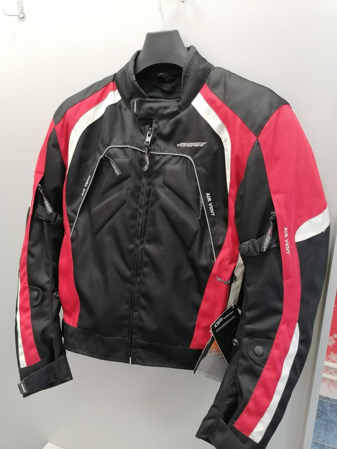 Куртка текстильная  AGVSPORT Speedway, мужской(ие),черный/красный, S. порвана ветрозащита