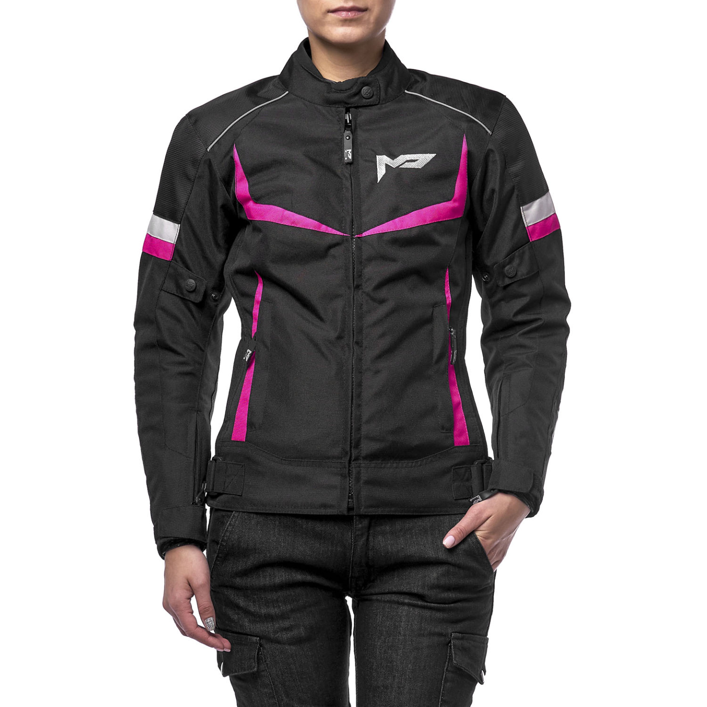 Куртка текстильная  MOTEQ ASTRA, женский (черный/розовый, XXS)