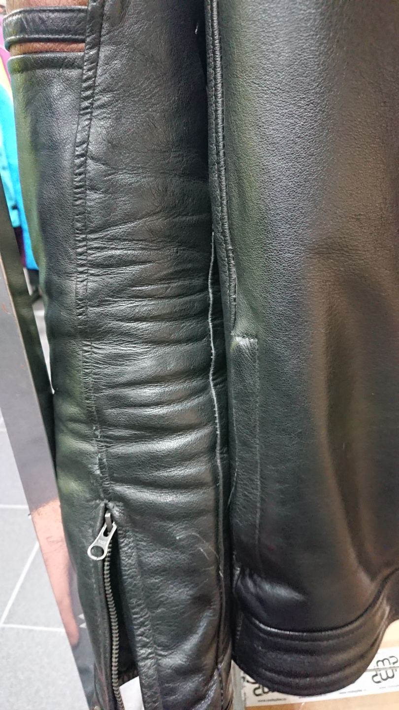 Куртка кожаная  MOTEQ Challenger, черный/коричневый, S, складки, потертости