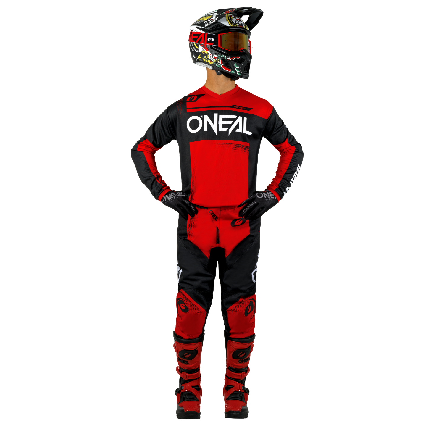 Штаны кросс-эндуро O'NEAL Element Racewear V.25, мужской(ие) (черный/красный, 32/48)