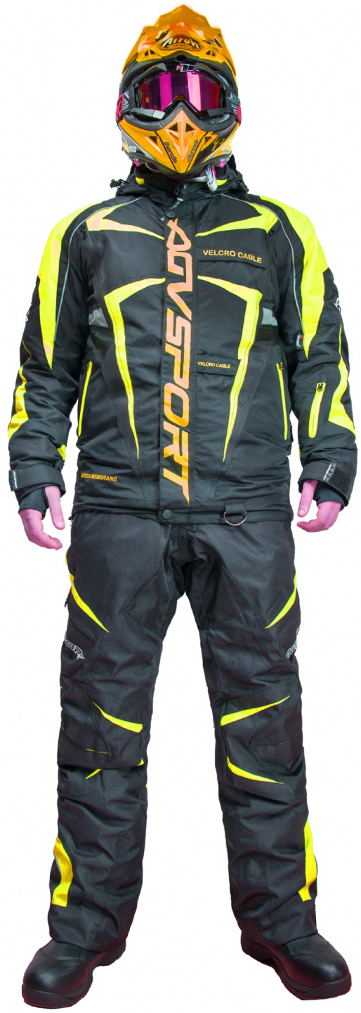 Куртка снегоходная AGVSPORT Arctic II, мужской(ие) (черный/желтый, L)